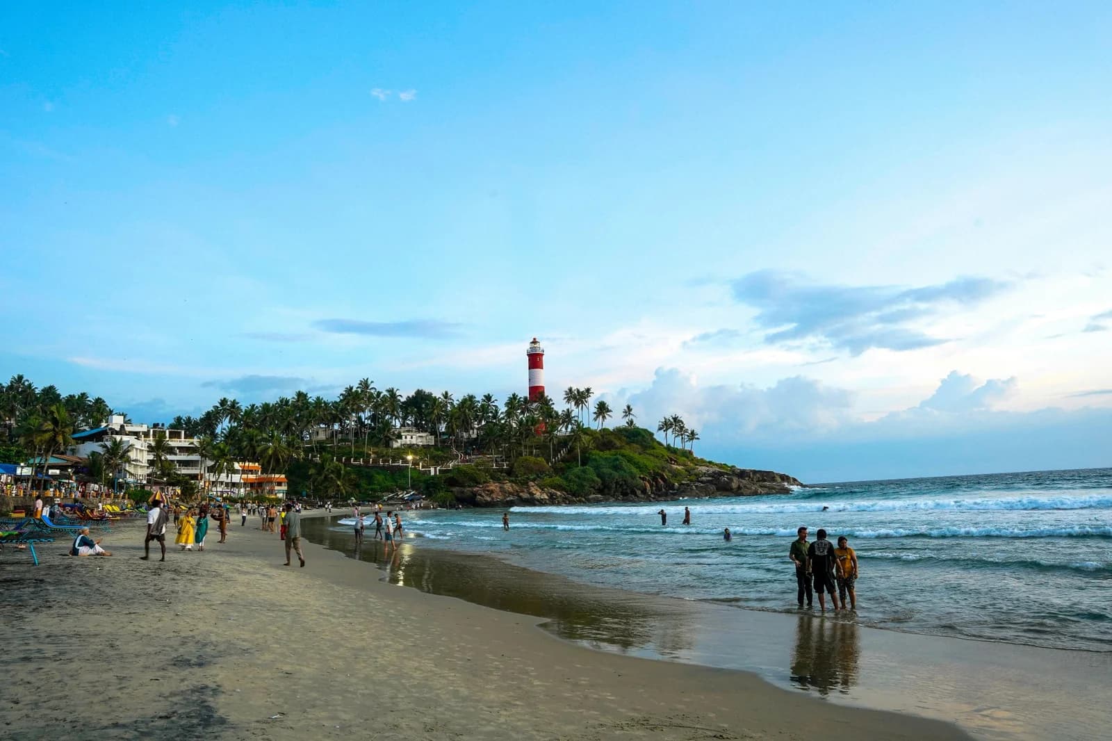 Kovalam beach sunset Kerala coastline